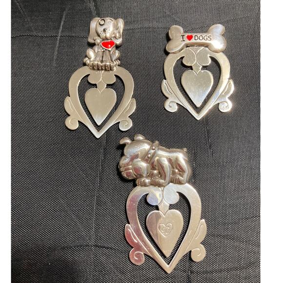 BRIGHTON SILVER PLATED DOG BOOKMARK SET - Picture 1 of 6